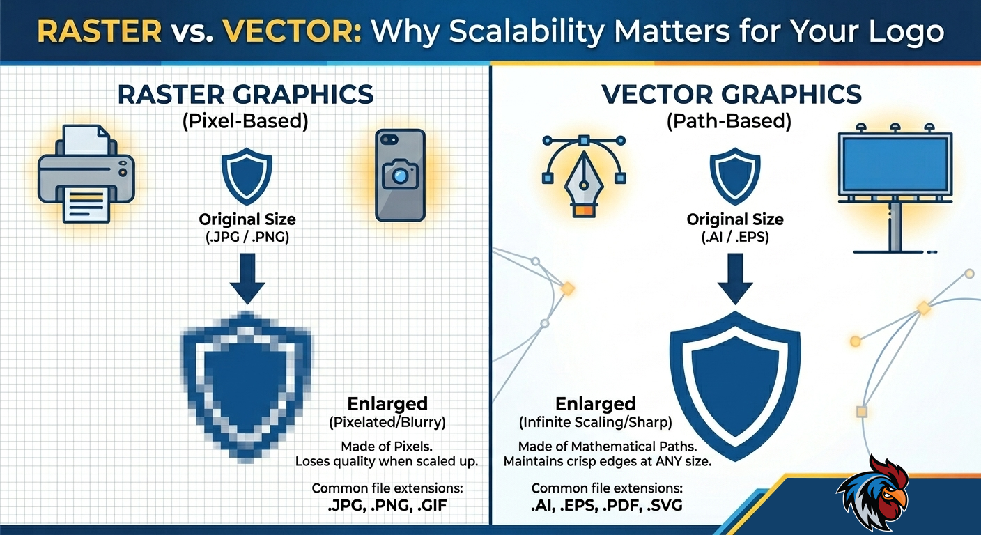 Vector vs. Raster Images Explained - Blue Hen Signs and Design